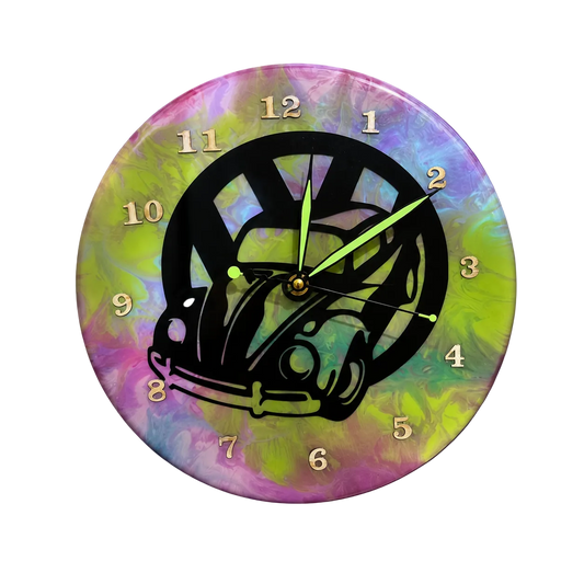 Horloge murale artisanale Volkswagen en résine